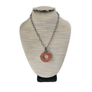Vintage Silpada Spongy Coral Sterling Silver Chain Pendant Necklace